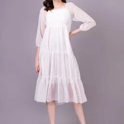 KALINI Print Georgette A-Line Midi Dress-image-10