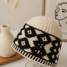 YOUSTYLO Unisex Printed Woollen Beanie image 2