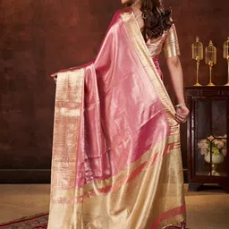 all about you Woven Design Zari Organza Banarasi Saree image 3