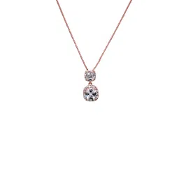 925 SILLER 925 Pure Silver Zircon Studded Rose Gold Chain Pendant image 5