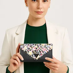 ESBEDA Black Floral Envelope Wallet-image-45