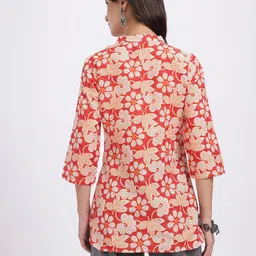 Anouk Rustic Floral Printed Mandarin Collar Straight Kurti image 4