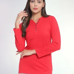 Boldwink Women Long Sleeves Cotton T Shirt-image-7