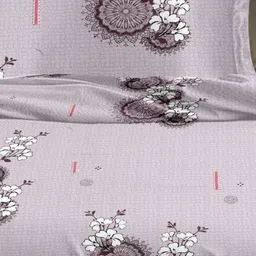 Sleeping Owls Lavender & White Floral 210TC Cotton Super King Bedsheet Set 2.74 m x 2.74 m image 2