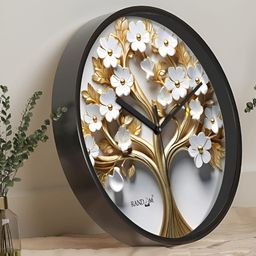 RANDOM Black & White Printed Contemporary Analogue Round Wall Clock-picture-7