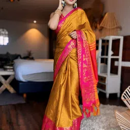 SILKWEAR Woven Design Zari Silk Cotton Mysore Silk Saree-picture-28