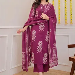 SSART Women Ethnic Motifs Printed Regular Mirror Work Kurta with Trousers & With Dupatta-picture-11