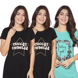 TRENDY WORLD Women Black Tshirts-image-78