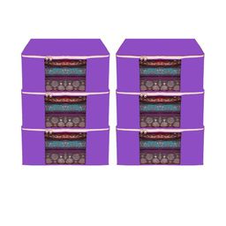 AMAK INC Purple Fabric Multi-Utility Wardrobe Organisers-picture-23