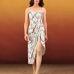 PURVAJA Women Abstract Printed Midi Dress-image-82