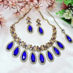 VATSALYA creation Gold-Plated Artificial Stone Studded Jewellery Set-picture-37