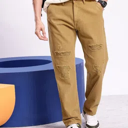 Aeropostale Men Pure Cotton Relaxed Fit Ripped Jeans-picture-29