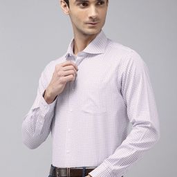 Van Heusen Pure Cotton Slim Fit Grid Tattersall Checked Formal Shirt-picture-4