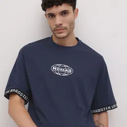 The Roadster Life Co. Typography Print Drop-Sleeves Pure Cotton Relaxed Fit T-shirt-picture-40