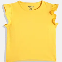 METRO KIDS COMPANY Girls Flutter Sleeves Pure Cotton Top-picture-13