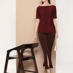 Chemistry Solid Boat Neck Top-image-15