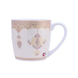 CLAY CRAFT Set Of 6 Cream Coloured & Beige Floral Printed Ceramic Cups image 3