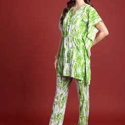 Anouk Women Abstract Printed Kaftan Kurta with Trousers image 5