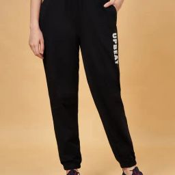 Ajile by Pantaloons Black Cotton Graphic Print Sports Joggers-picture-2