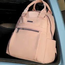 HauteSauce Light Pink Large Leather Backpack-image-5