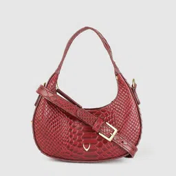 Hidesign Women Maroon Animal Textured Leather Structured Handheld Bag-picture-15