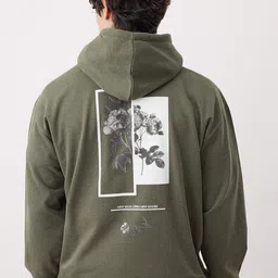 Trendyol Men Floral Printed Hooded Long Sleevs Pullover Sweatshirt-picture-39
