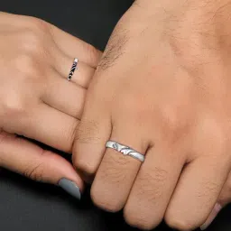 Avni by GIVA 92.5 Sterling Silver Motif Couple Rings-picture-45