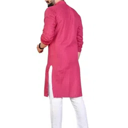 AWM Men Cotton Solid Straight Kurta image 3