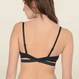 Da Intimo Black Under Wired Padded Plunge Bra image 2