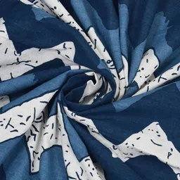 HOMELINE Blue & Violet Abstract Printed Cotton144 TC King Bedsheet Set 2.286 m x 2.621m image 5