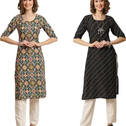 Ethnic basket Women Pack Of 2 Multicoloured Crepe Kurtas-picture-28