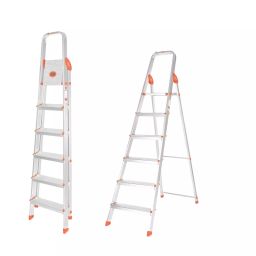 Bathla Advance Ladder 6 Step 4.4 Ft (135 cm) Aluminium Silver & Orange-picture-7