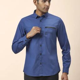 SF Jeans by Pantaloons Blue Cotton Slim Fit Shirt-picture-19