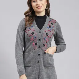 Monte Carlo Grey Embroidered Cardigan-image-41