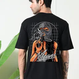 OWL MINK Graphic Printed Round Neck Drop Shoulder Sleeves Cotton T-shirt-picture-29