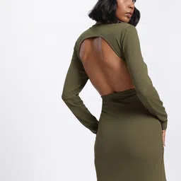 glitchez Edgy Elegance Ribbed Backless Mini Bodycon Dress-picture-34