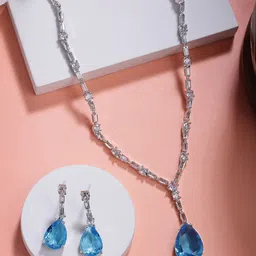 Anouk Silver-Plated American Diamond-Studded Handcrafted Jewellery Set-image-26