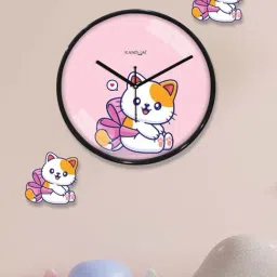 Random Multicolor Plastic Round Wall Clock-picture-28