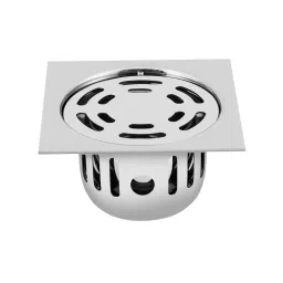 Sanjay Chilly Square Ringo Floor Drainer with Cockroach Trap Sliver 101 x 101 mm, ‎SCCT-SR-101 image 1