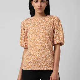 Van Heusen Orange Printed Top-image-92