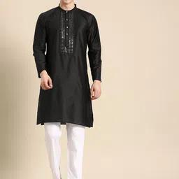 Anouk Men Yoke Design Regular Mirror Work Kurta with Pyjamas-picture-33