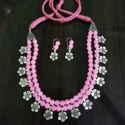 FASHION EMPIRE Women Brass Artificial Stones Oxidized Jewellery Set image 2