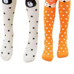 NESKA MODA Girls Set Of 2 Knee Length Cotton Socks-picture-15