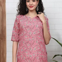 SZN Floral Printed V-Neck Kurti-image-51