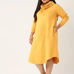 theRebelinme Cowl Neck Plus Size A-Line Dress image 3