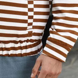 Campus Sutra Men Striped Lightweight Bomber Jacket image 5