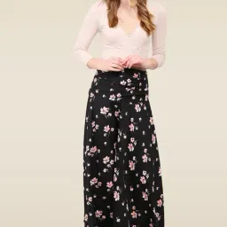 Trend Arrest Black Mid Rise Palazzo Pants-image-84