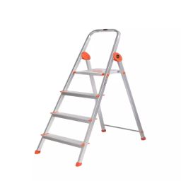 Bathla Prime Ladder 4 Step 2.8 Ft (85 cm) Aluminium Silver & Orange-picture-18