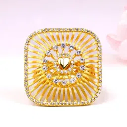 GIVA Love All Around 92.5 Sterling Silver Fireworks Square Adjustable Ring-picture-25