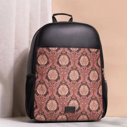 Zouk Statement Goan Waves Brown Jute Printed Laptop Backpack - 16.9 Ltrs-picture-37